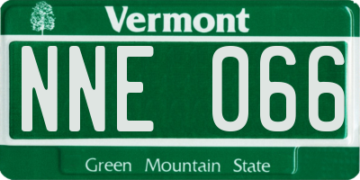 VT license plate NNE066
