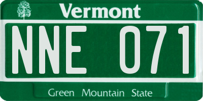 VT license plate NNE071
