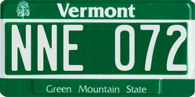 VT license plate NNE072