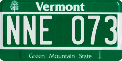 VT license plate NNE073