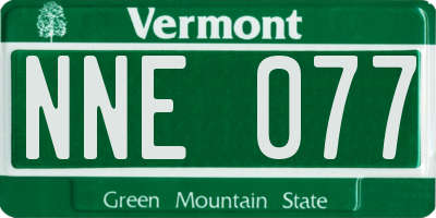VT license plate NNE077