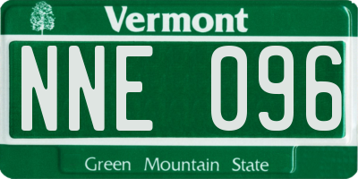VT license plate NNE096