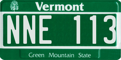 VT license plate NNE113