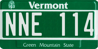 VT license plate NNE114