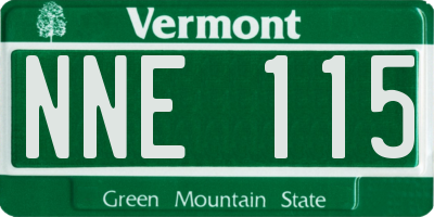 VT license plate NNE115