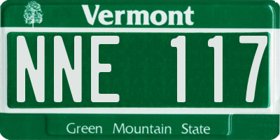 VT license plate NNE117