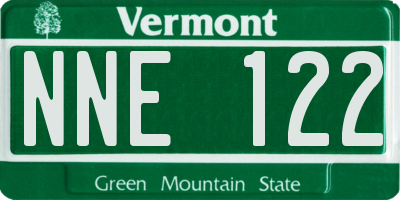 VT license plate NNE122