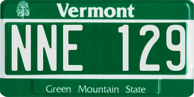 VT license plate NNE129