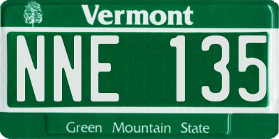 VT license plate NNE135