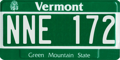 VT license plate NNE172