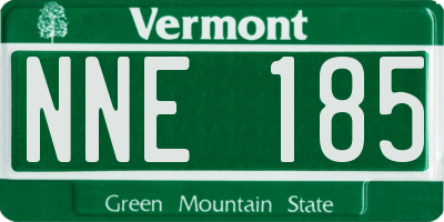 VT license plate NNE185