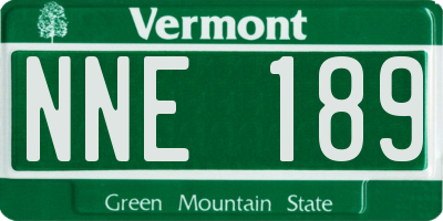 VT license plate NNE189