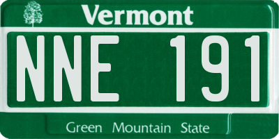 VT license plate NNE191