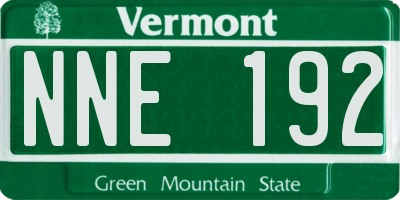 VT license plate NNE192
