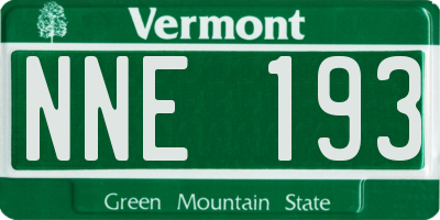 VT license plate NNE193