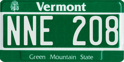 VT license plate NNE208