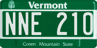 VT license plate NNE210