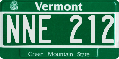 VT license plate NNE212