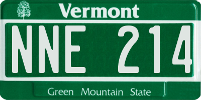 VT license plate NNE214