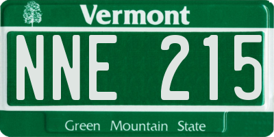 VT license plate NNE215