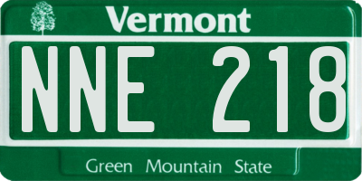 VT license plate NNE218