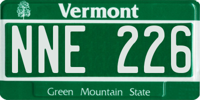 VT license plate NNE226
