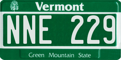 VT license plate NNE229