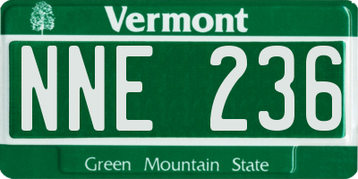 VT license plate NNE236