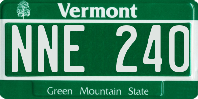 VT license plate NNE240