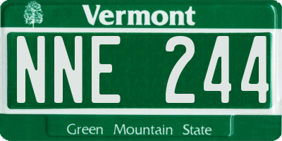 VT license plate NNE244