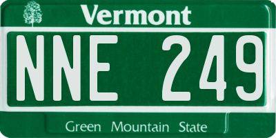 VT license plate NNE249