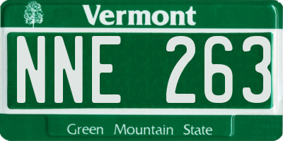 VT license plate NNE263