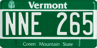 VT license plate NNE265