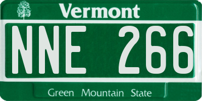 VT license plate NNE266