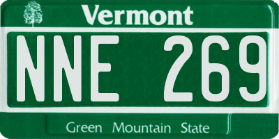 VT license plate NNE269