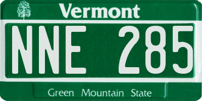VT license plate NNE285