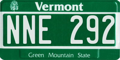 VT license plate NNE292