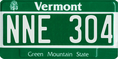 VT license plate NNE304