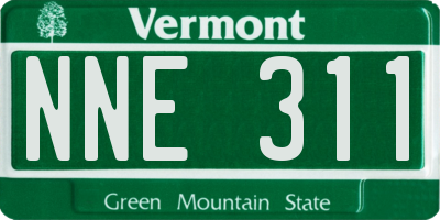VT license plate NNE311