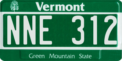 VT license plate NNE312