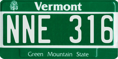 VT license plate NNE316