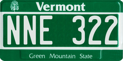 VT license plate NNE322