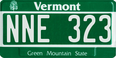 VT license plate NNE323