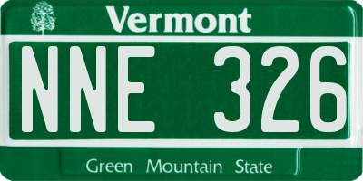 VT license plate NNE326