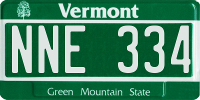 VT license plate NNE334