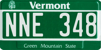 VT license plate NNE348