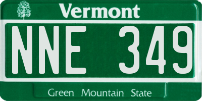 VT license plate NNE349