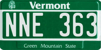 VT license plate NNE363