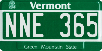 VT license plate NNE365