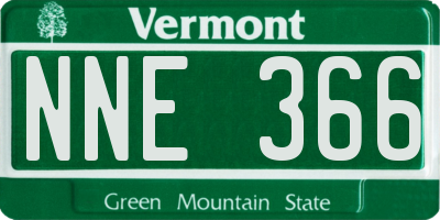 VT license plate NNE366